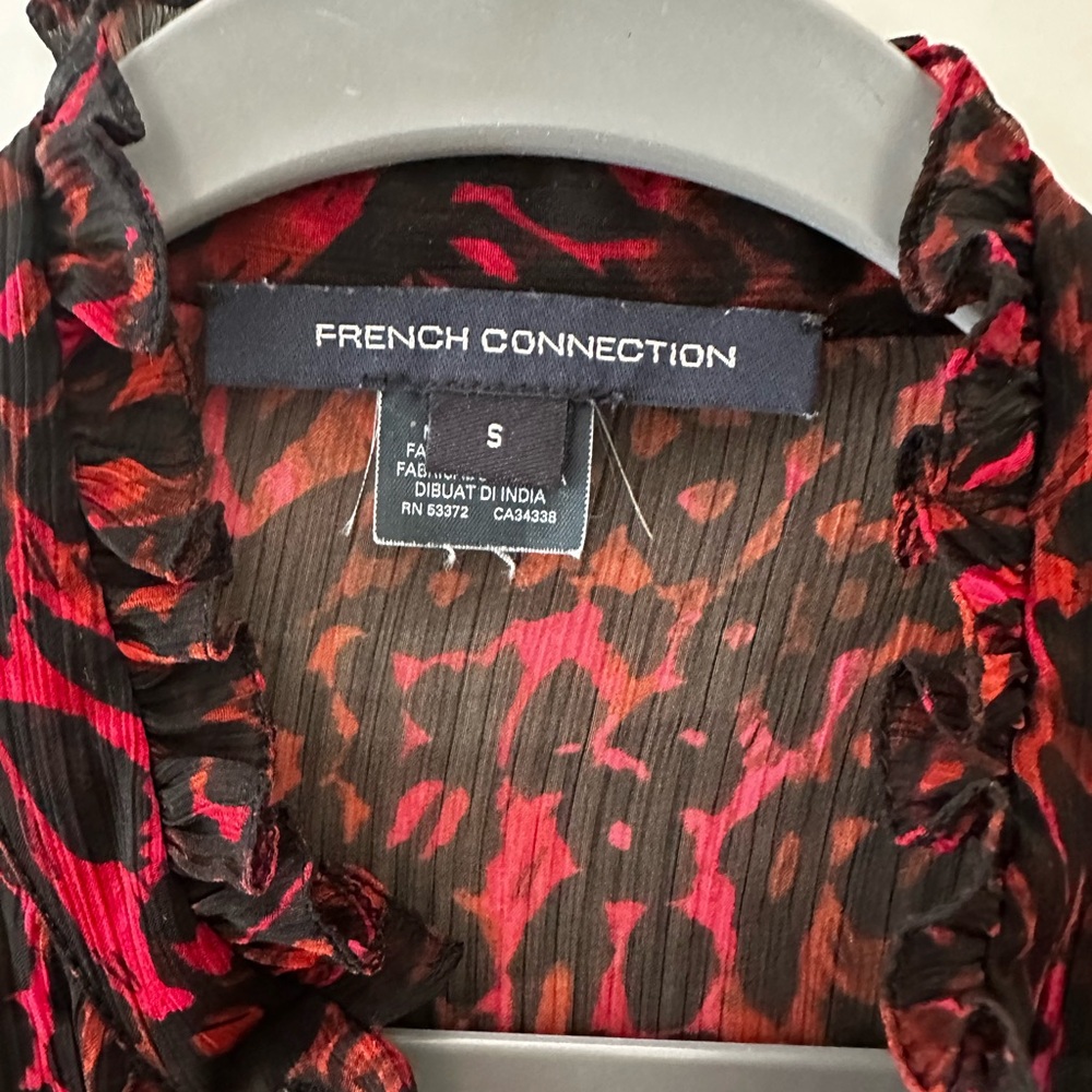 French Connection Red and Black Patterned Blouse - Picture 2 of 3